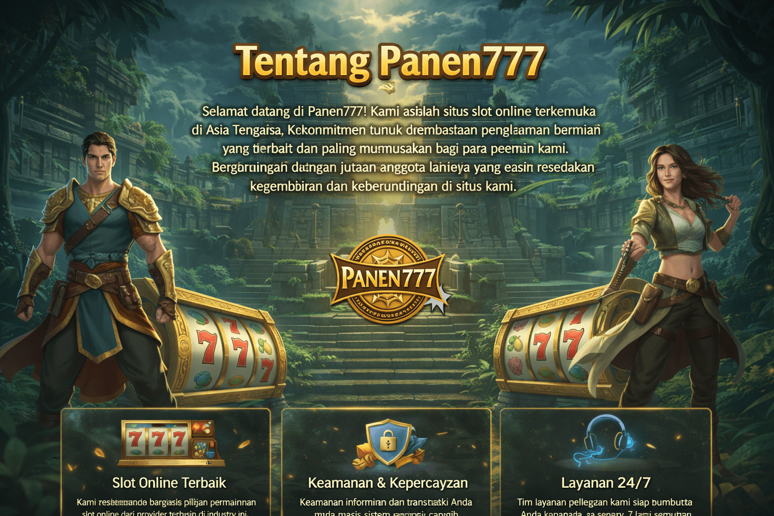 Ilustrasi profil Panen777 sebagai platform game online dengan identitas mandiri